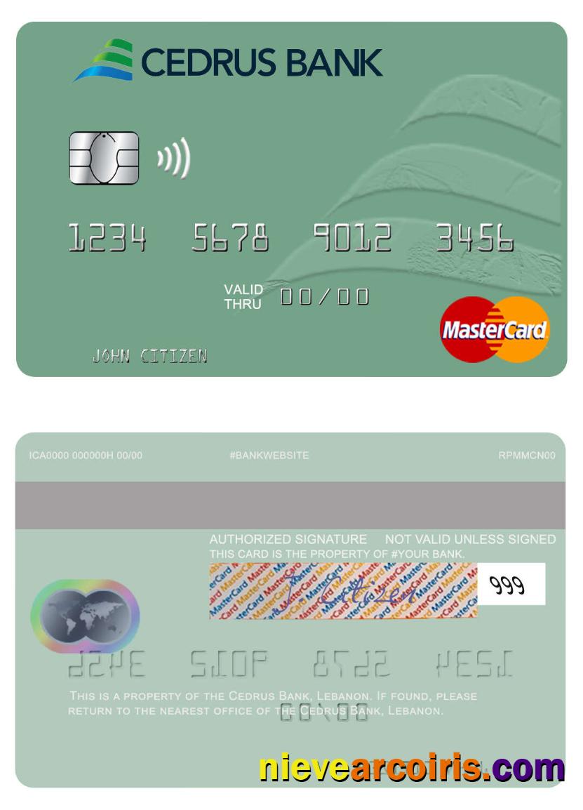 Lebanon Cedrus Bank mastercard